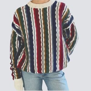 Vintage 90's Chunky Cable Knit Coogi Style Structure brand Sweater Men Size Med